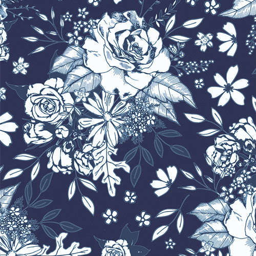 Floral Universe Midnight Yardage