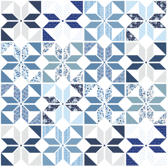 Holiday Party Quilt Kit - True Blue Fabric Collection